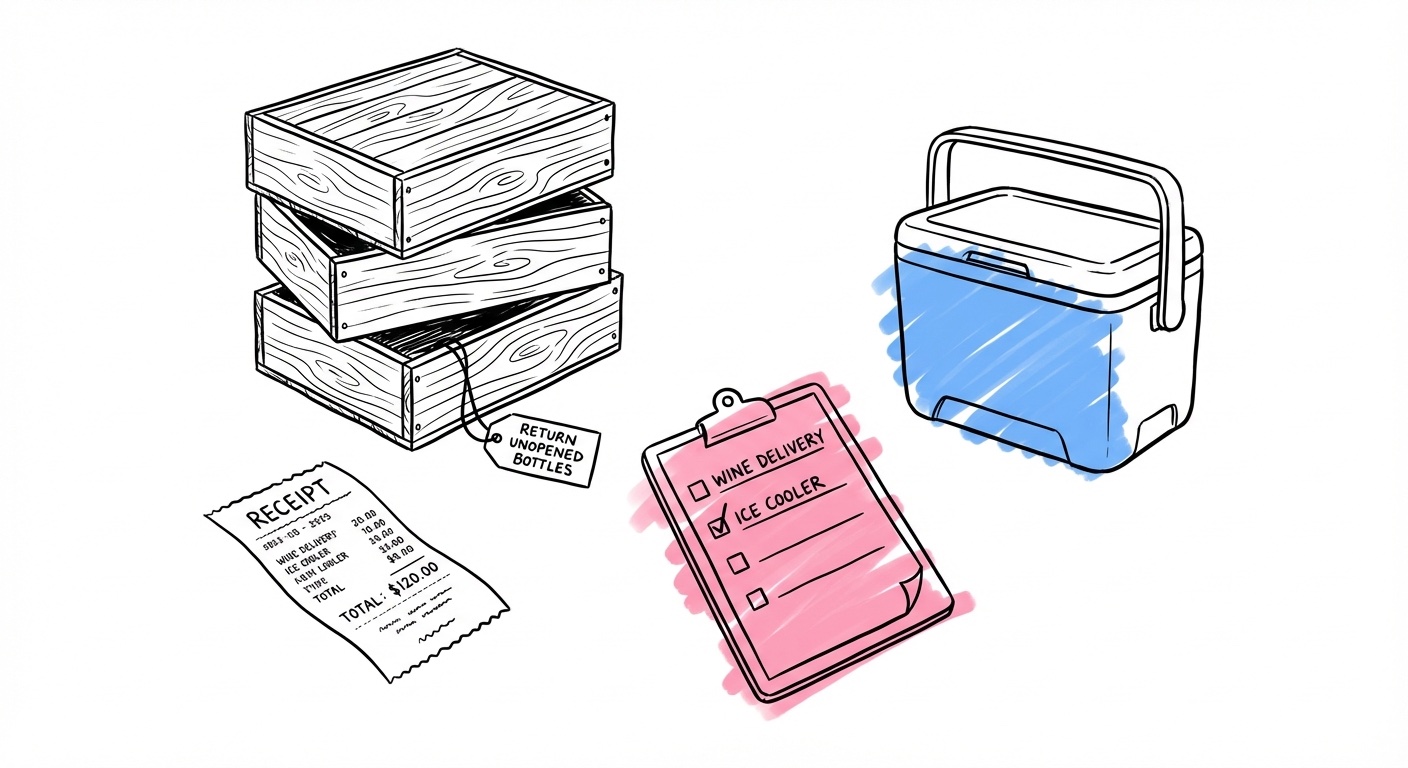 Illustration av logistik kring dryck till bröllop