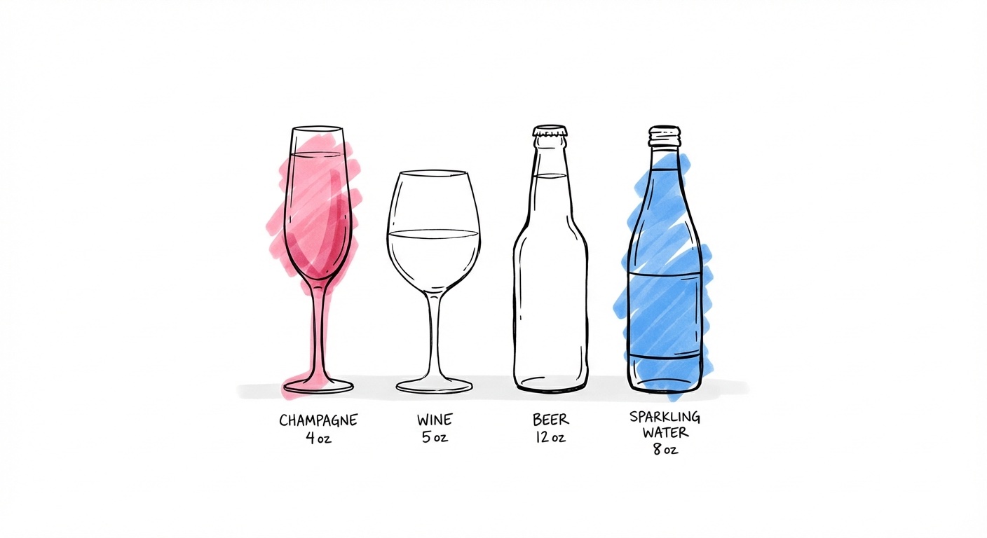 Visuell översikt av tumregler för dryck per gäst