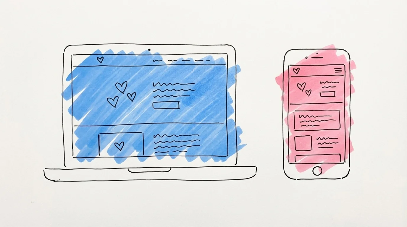 Laptop och smartphone som visar en bröllopshemsida — digital bröllopssida (wedding website)