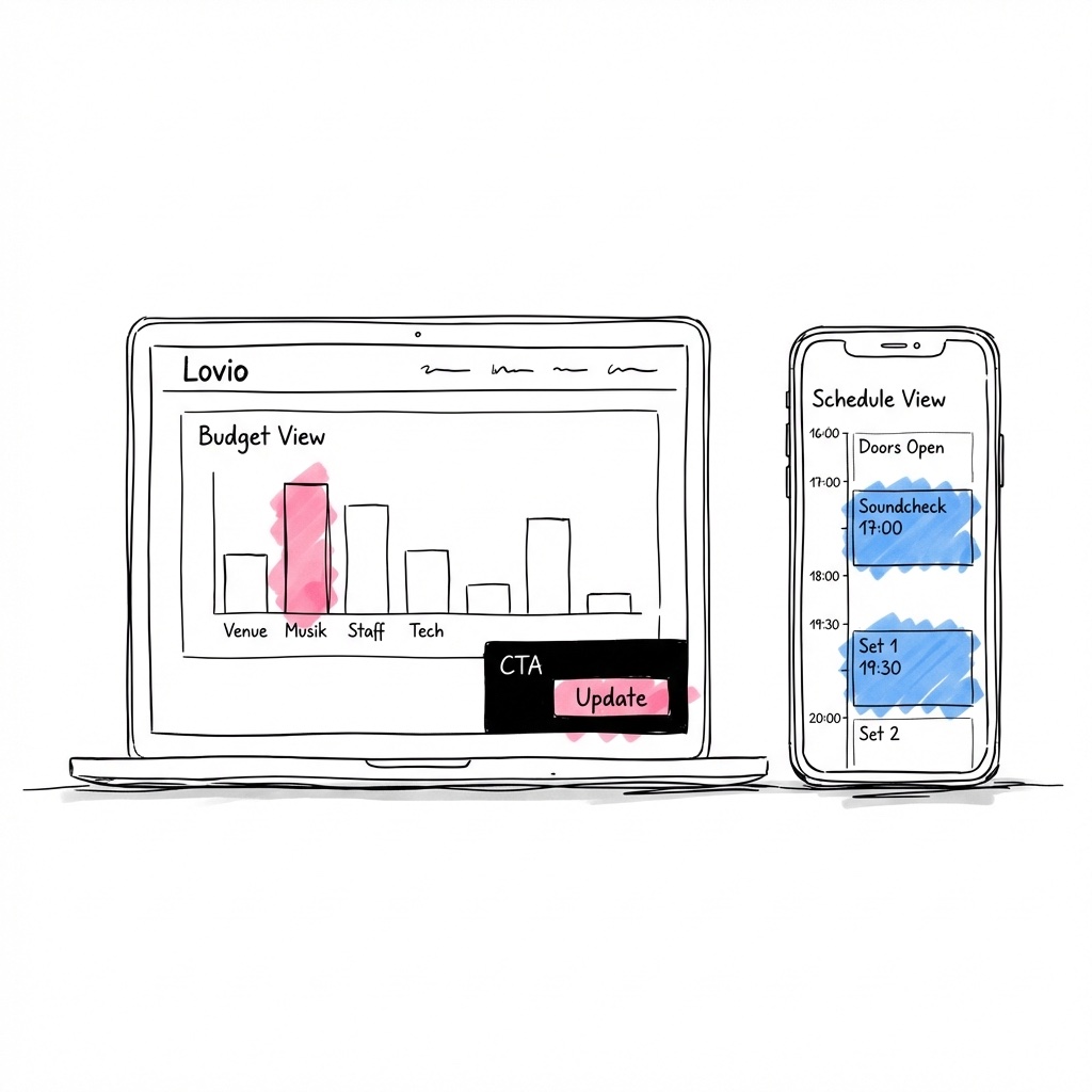 Lovio med musikpost i budget och soundcheck i schema