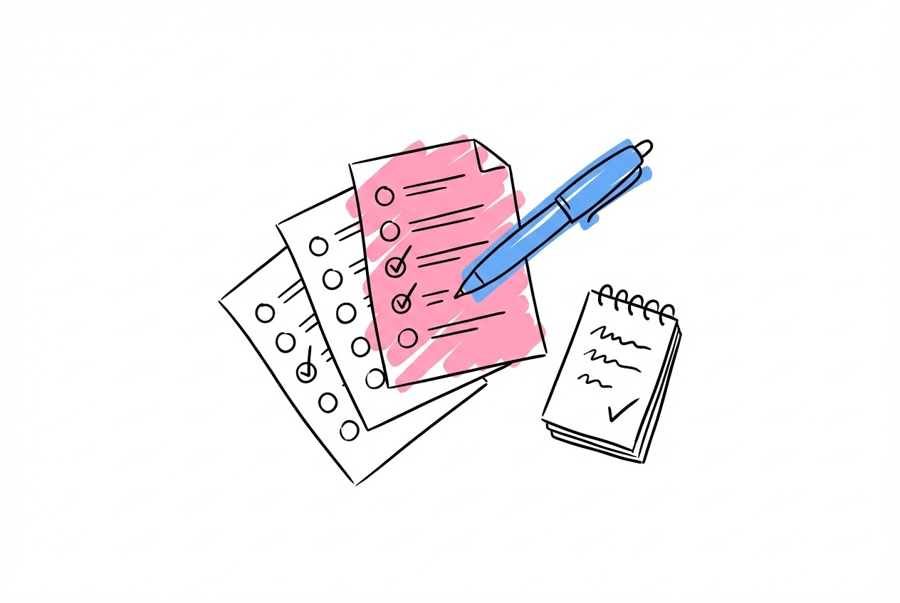 Offerter och checklista som jämförs inför bandbokning