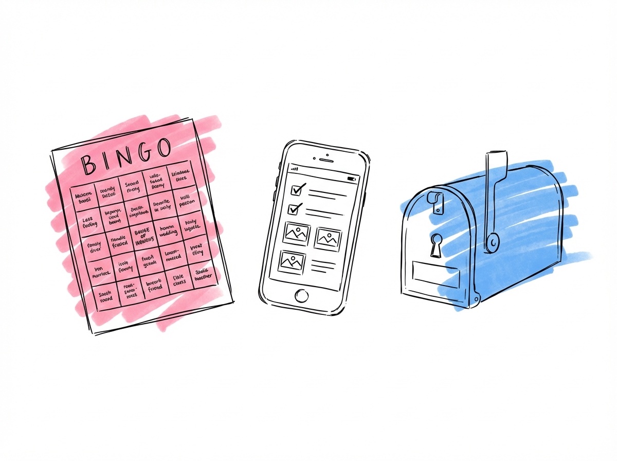 Bingobricka, fotouppgifter och flaskpost som lekar under cocktailhour