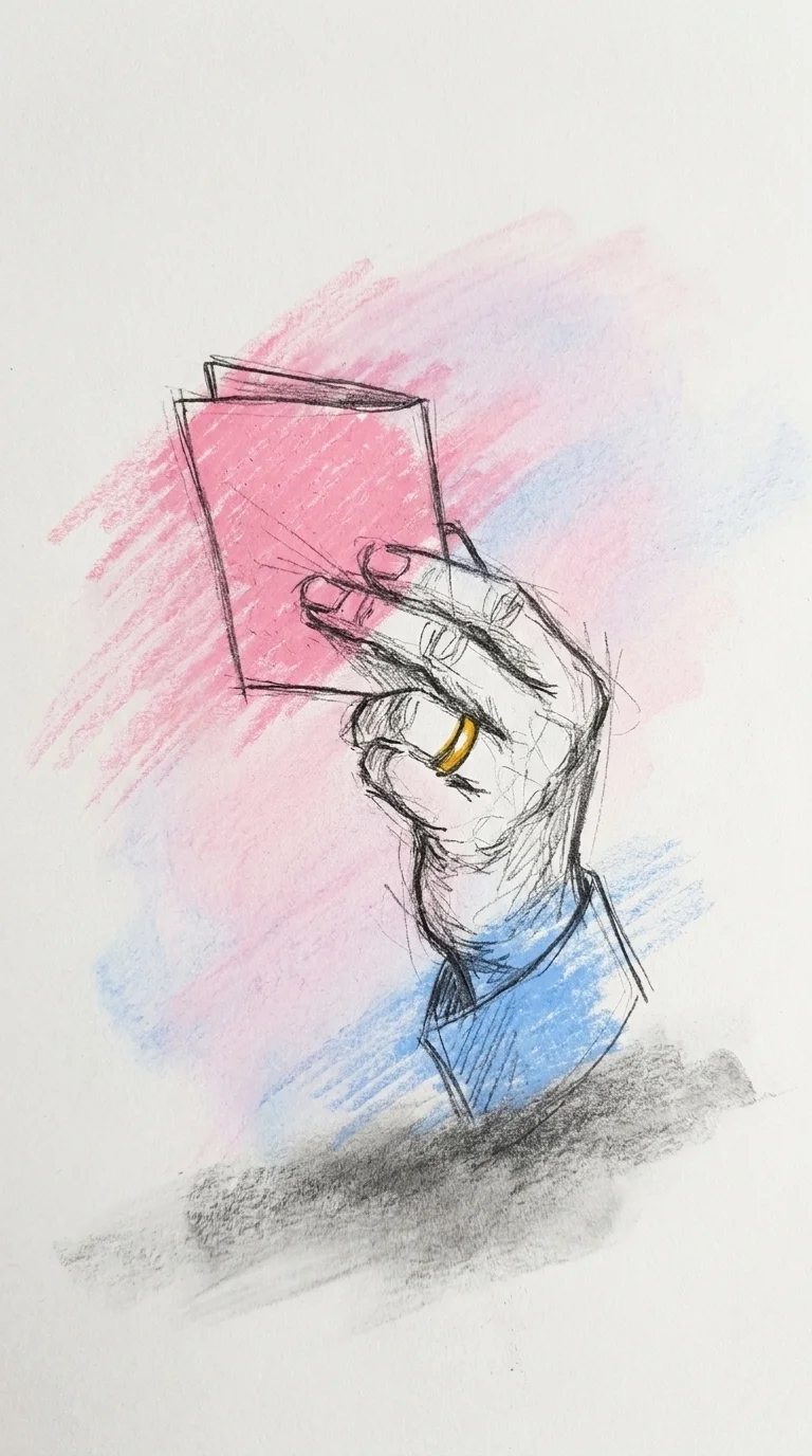 Närbild på ett hopvikat papper i en hand, symboliserar förberedelse