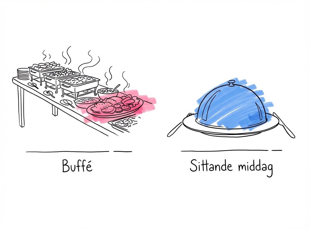 Buffé vs sittande middag på bröllop