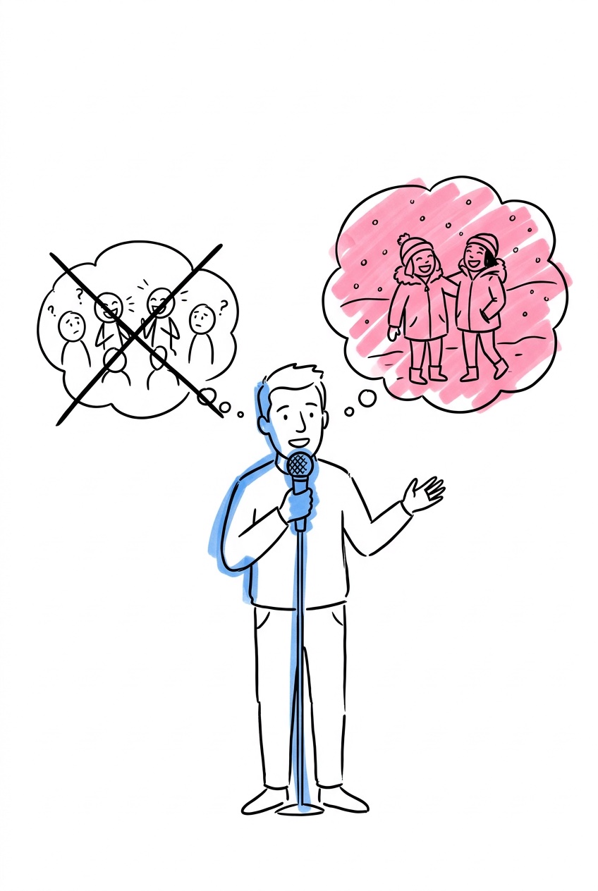 Öppet anteckningsblock med handskrivna tankar och bröllopsdetaljer