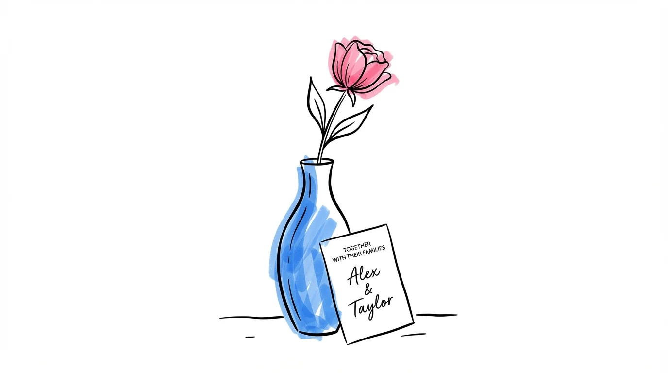 Modernt minimalistiskt bröllopstema — elegant blomma i slank vas