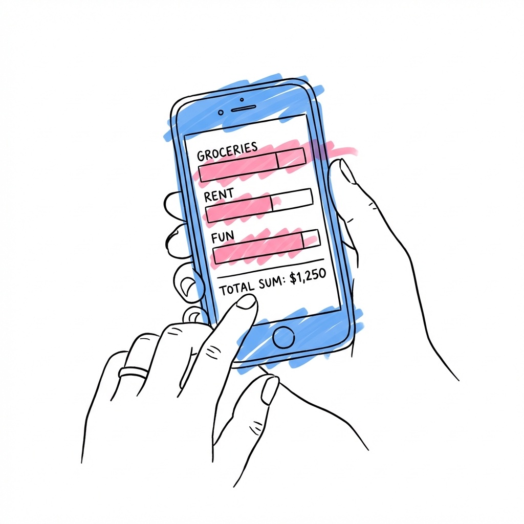 Lovios budgetverktyg på smartphone