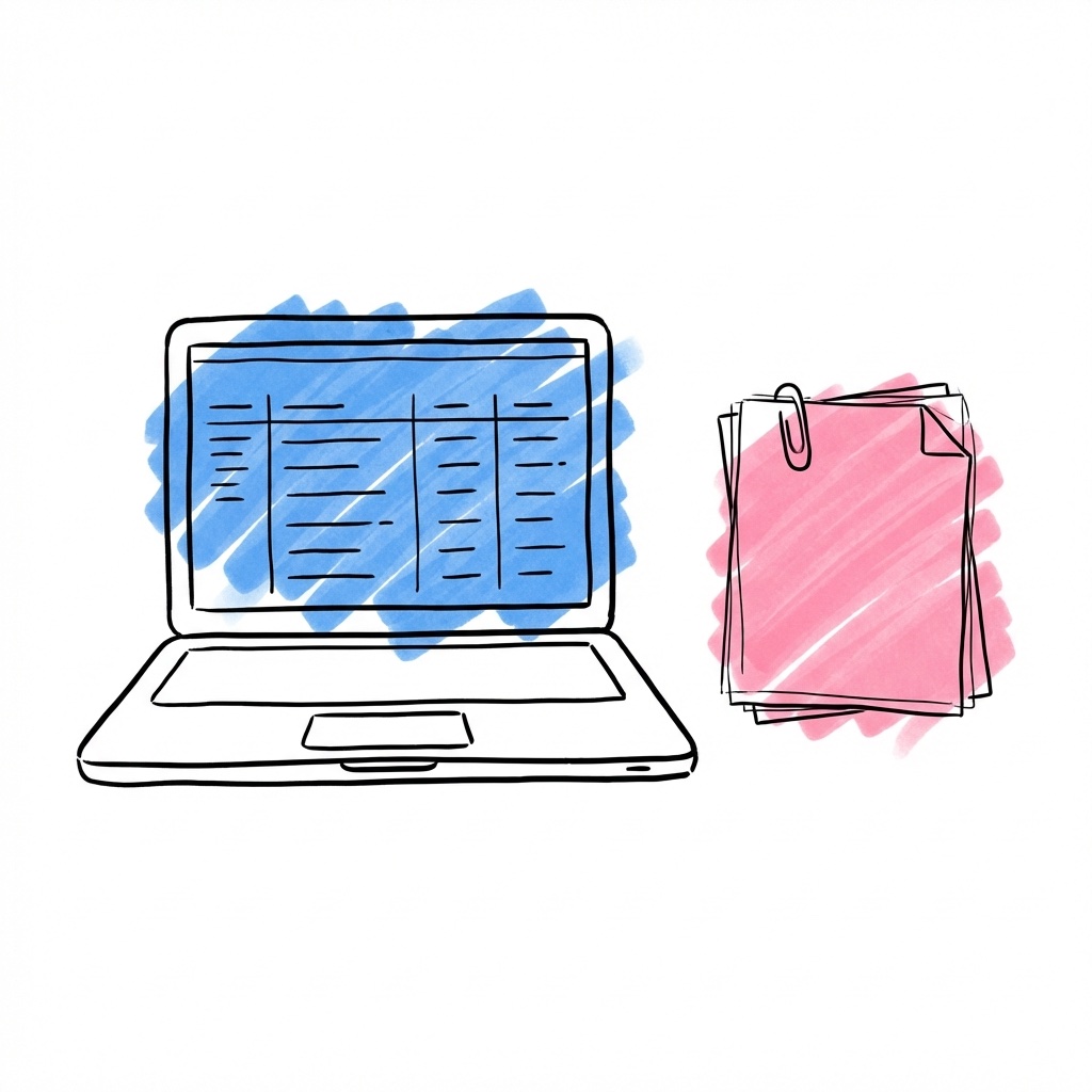 Laptop med budgetverktyg och cateringunderlag