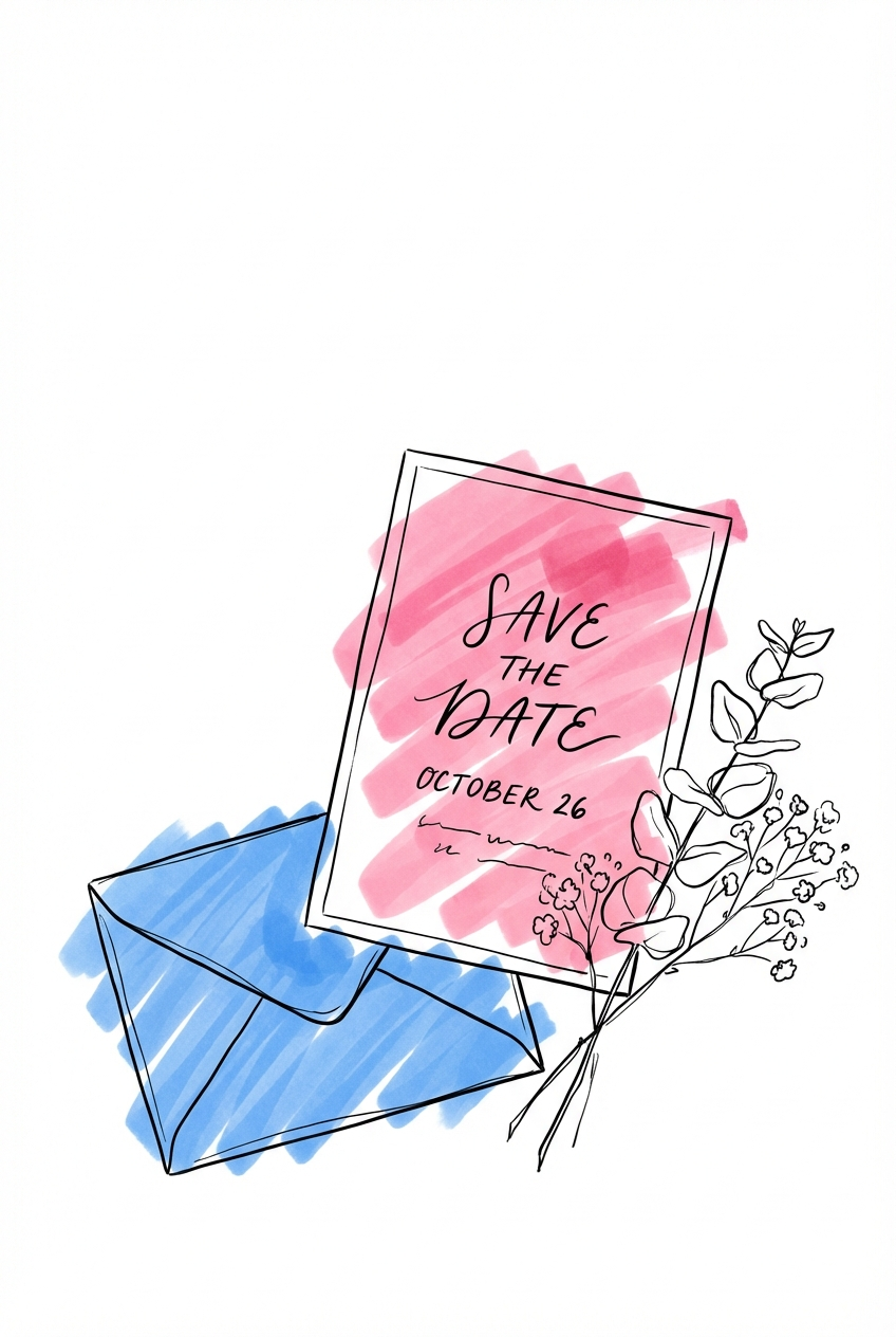 Elegant save-the-date-kort