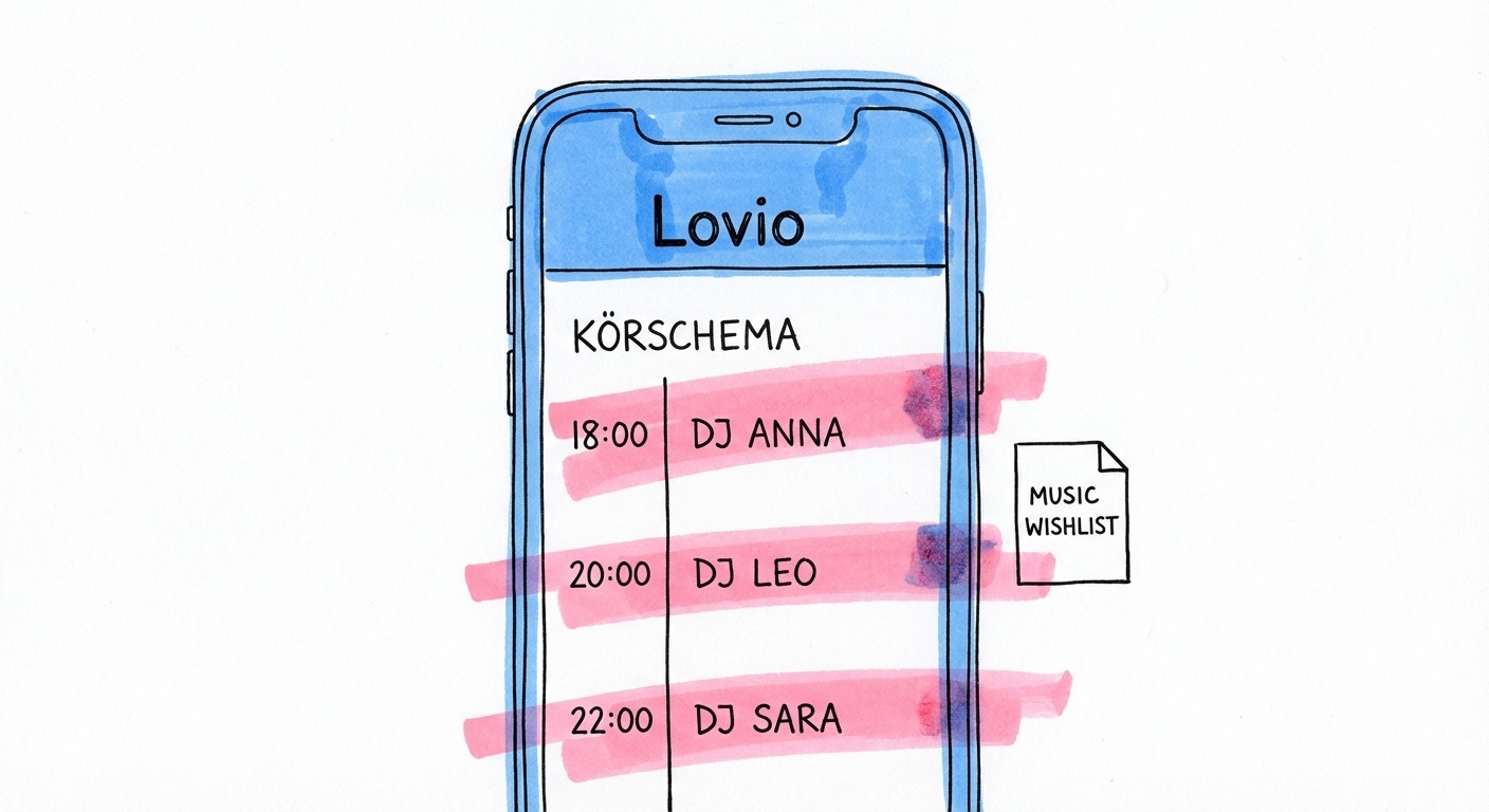 Lovio med körschema och musikplanering
