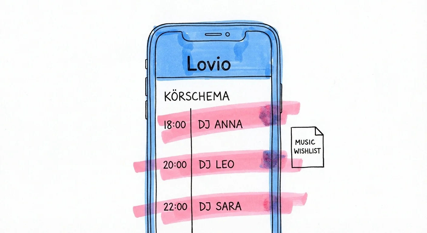 Lovio med körschema och musikplanering