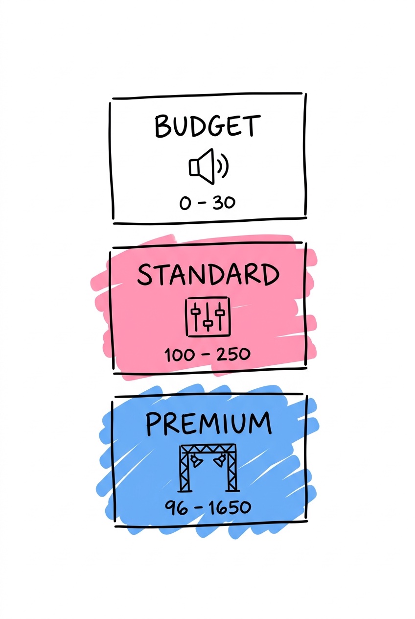 Tre prisklasser för bröllops-DJ: budget, standard och premium