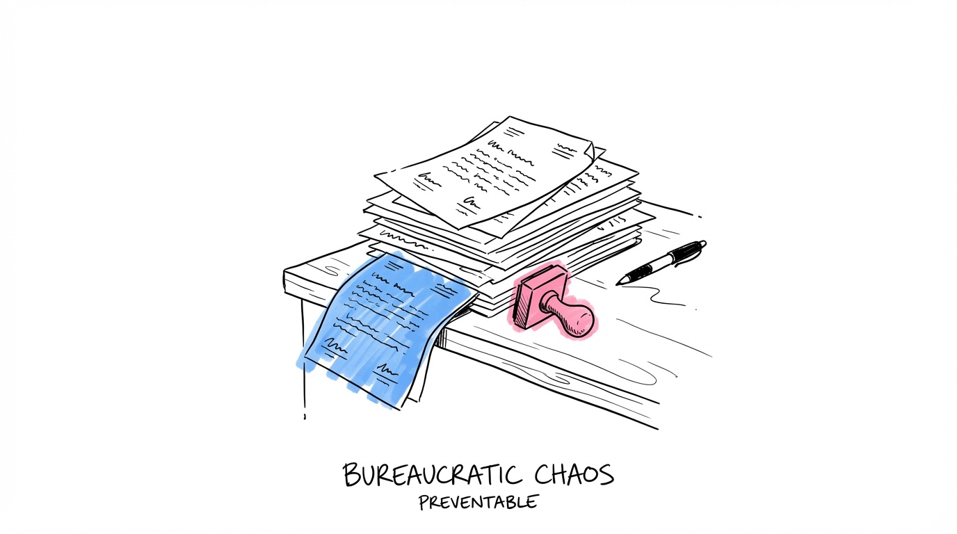 Stapel dokument i oordning — vanliga misstag vid elopement