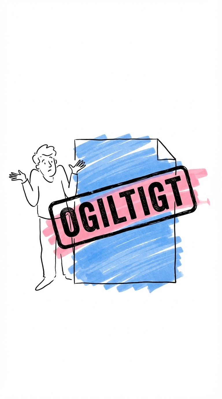 Dokument med röd stämpel OGILTIGT
