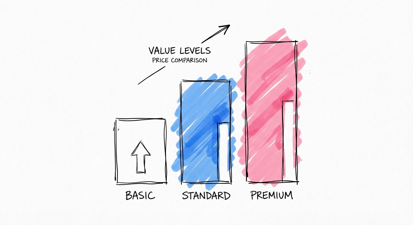 Paketjämförelse för bröllopsfotograf med olika timnivåer