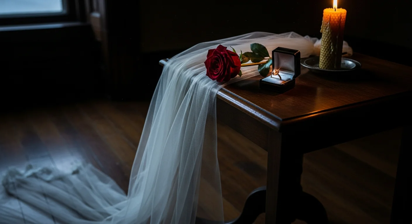 Gabbriette och Matty Healys bröllopsbilder är mörk viktoriansk romantik