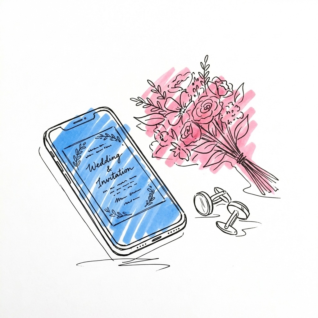 Lovio digital bröllopsinbjudan med klädkod