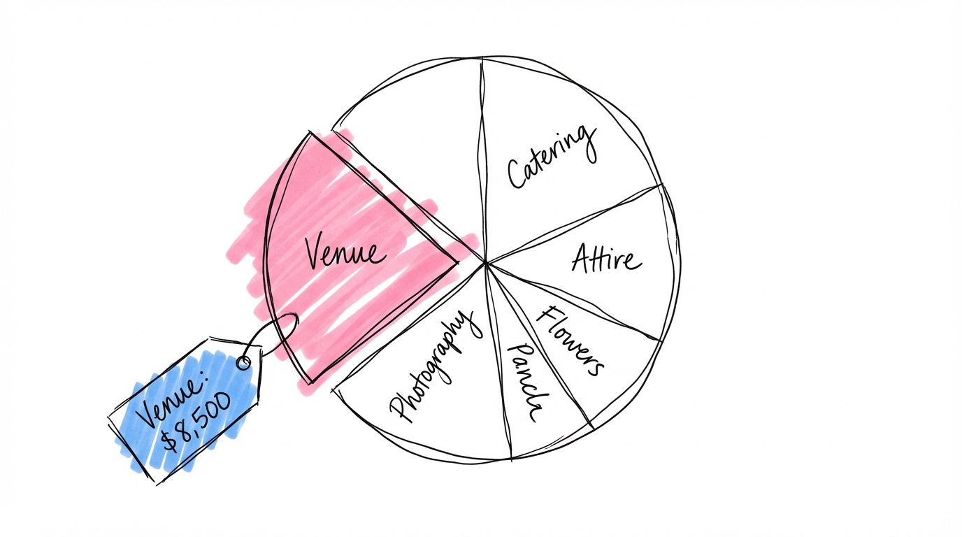 Budgetfördelning med koordinatorkostnad markerad