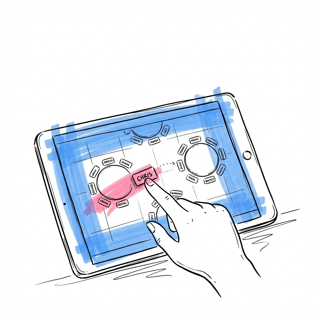 Lovio bordsplaceringsverktyg på surfplatta