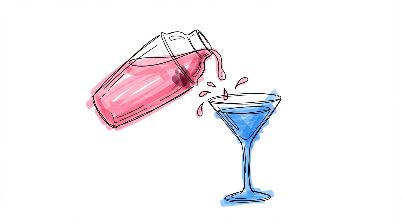 Cocktailshaker och martiniglas — stadsmöhippa aktiviteter