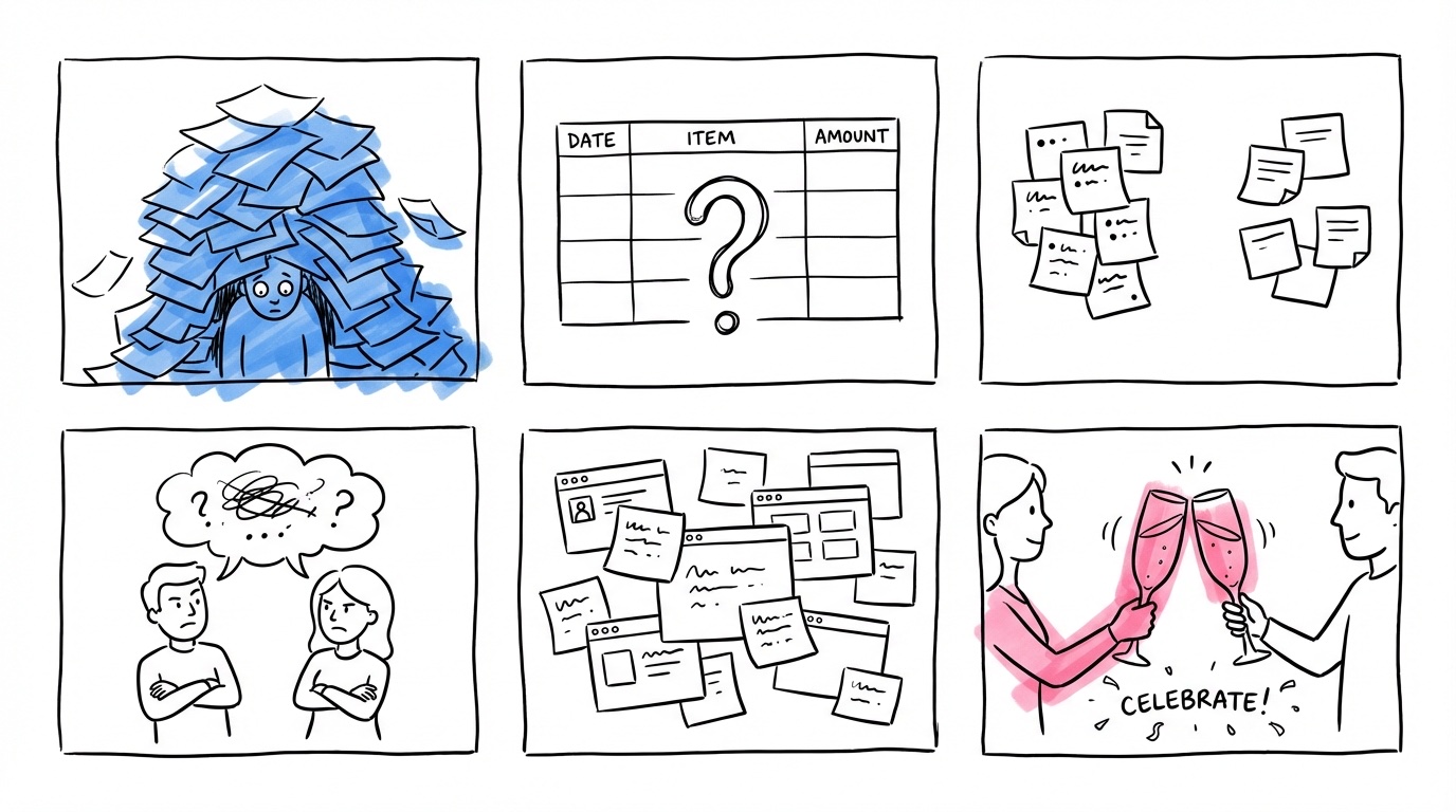 Illustration av vanliga misstag vid gemensam bröllopsplanering