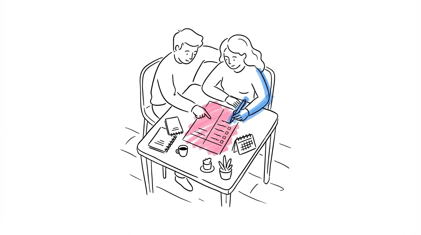 Illustration av uppgiftsfördelning mellan två personer