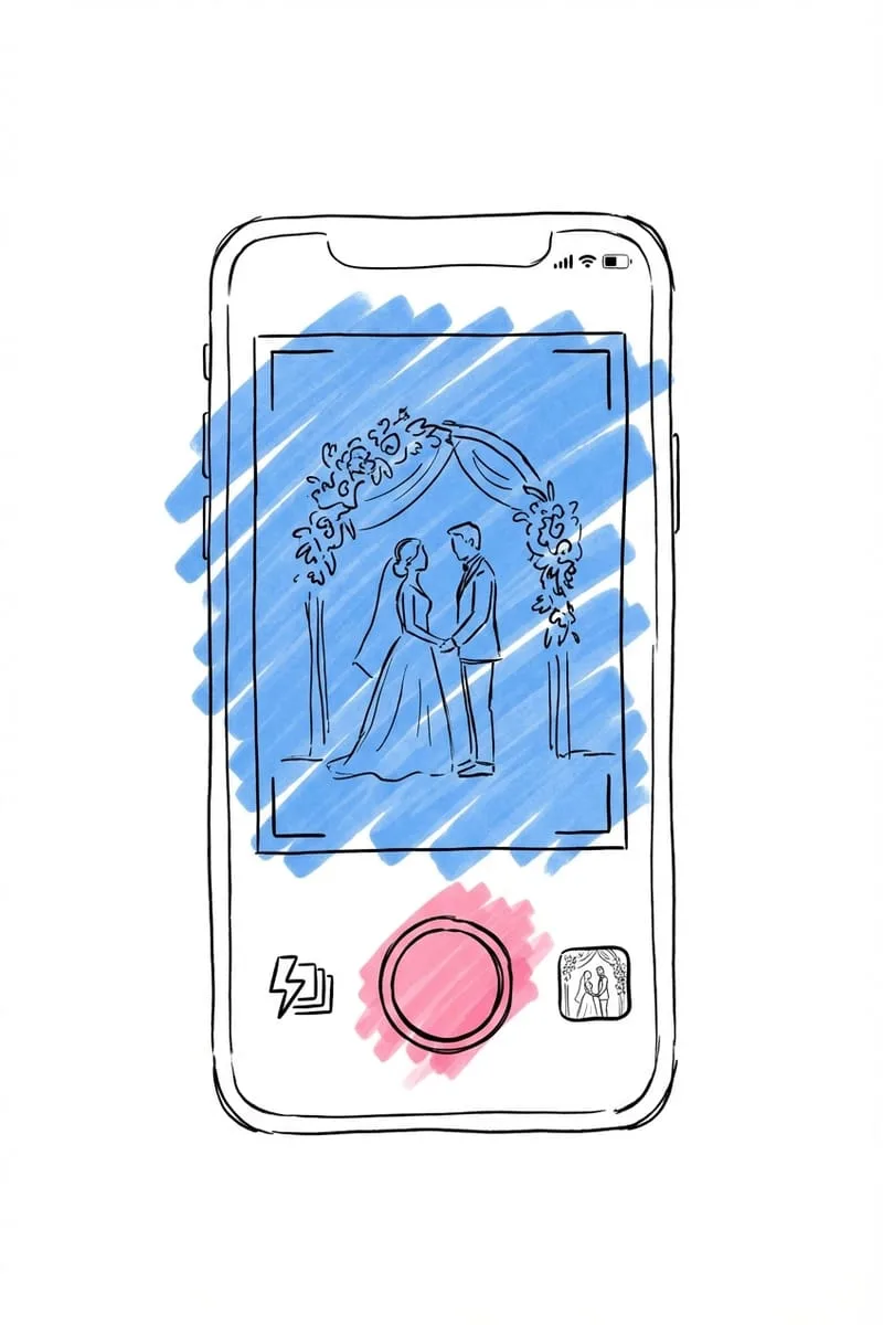 SnapShare kameravy på en mobil under ett bröllop