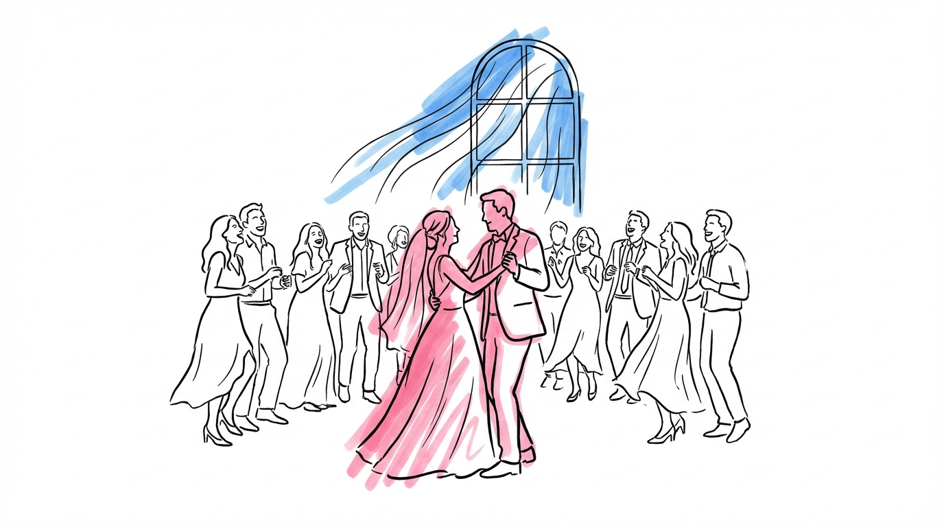 Glädjefyllt fredagsbröllop i golden hour