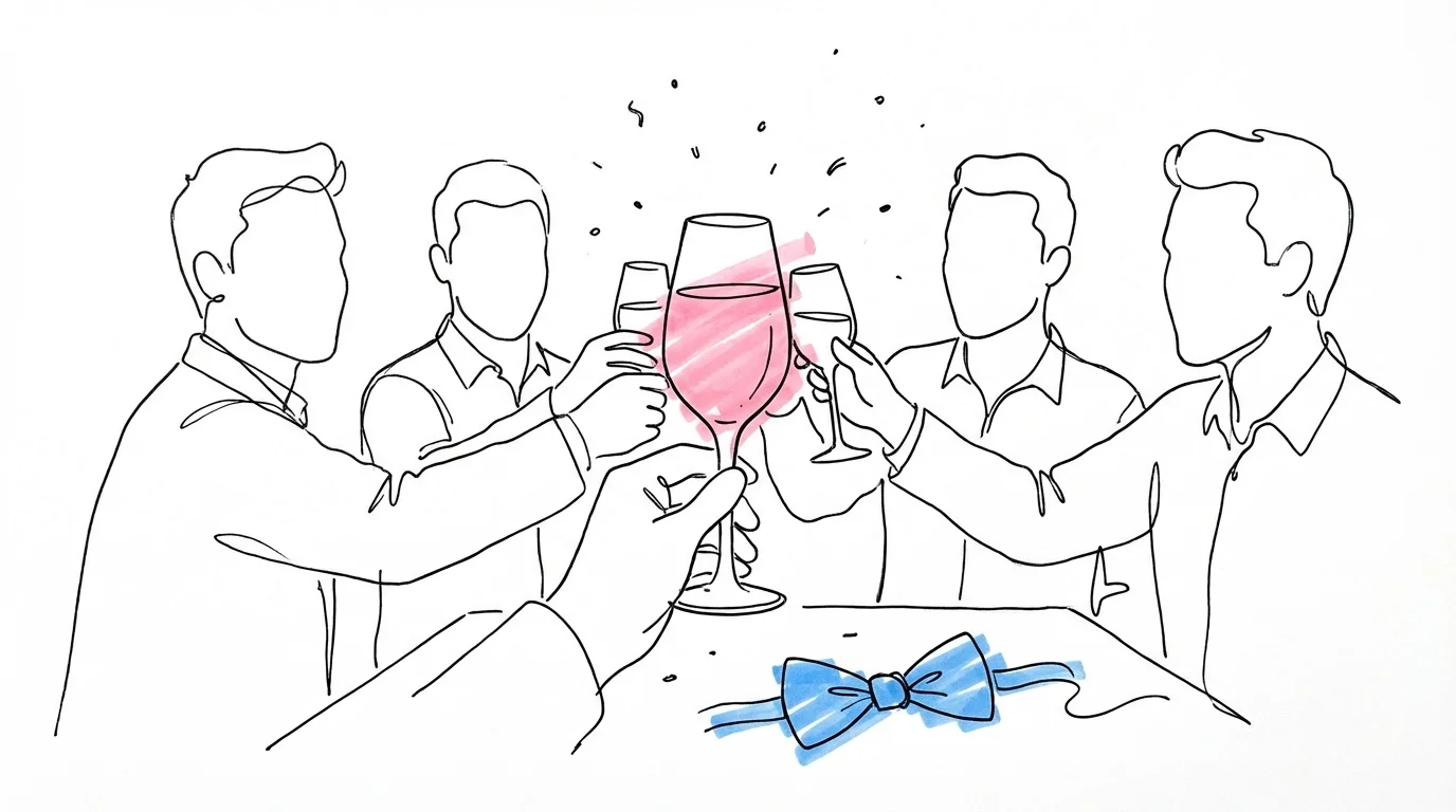 Grupp av vänner som skålar med ölglas — svensexa planering