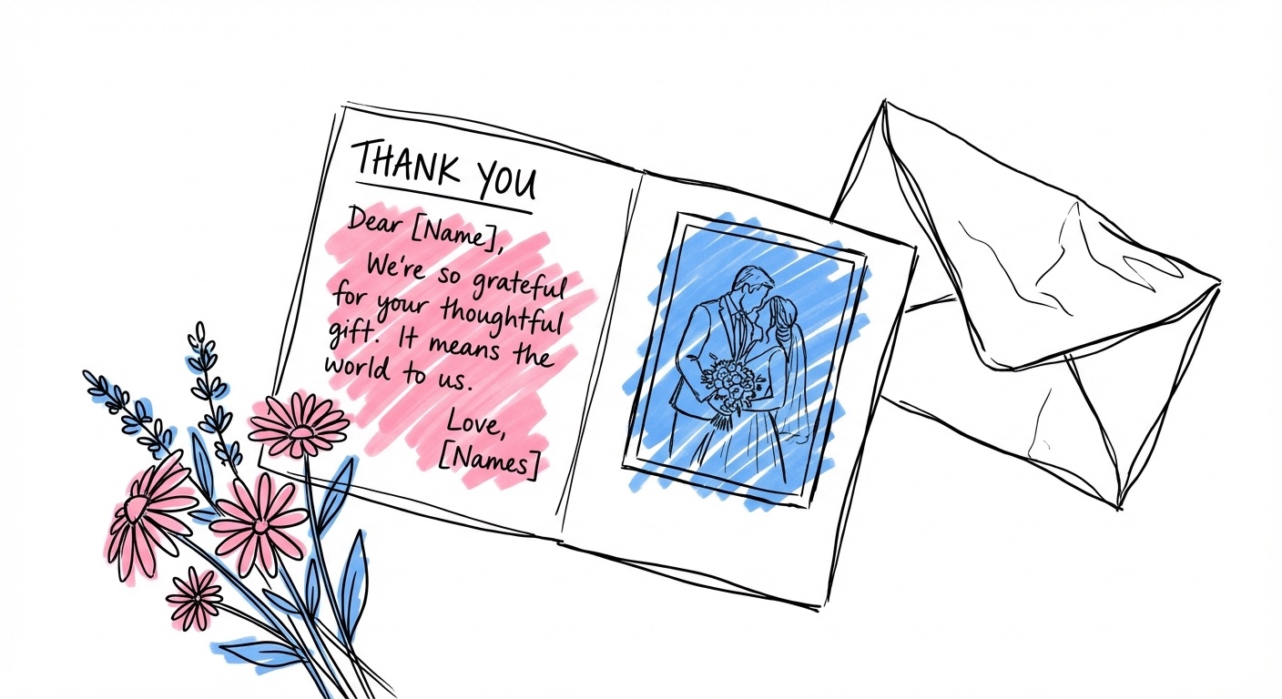 Exempeltext för tackkort bröllop