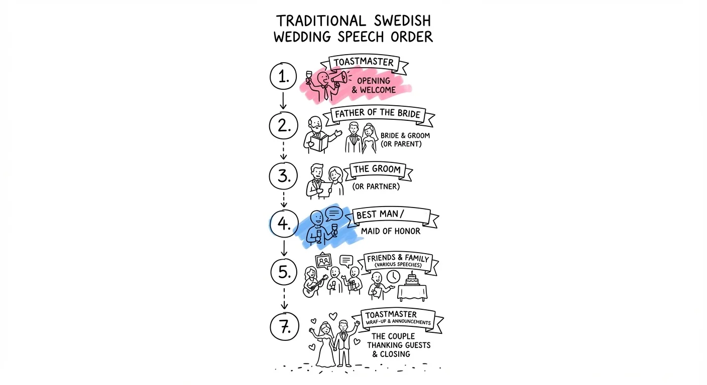 Beslutsguide för talarordning vid bröllop