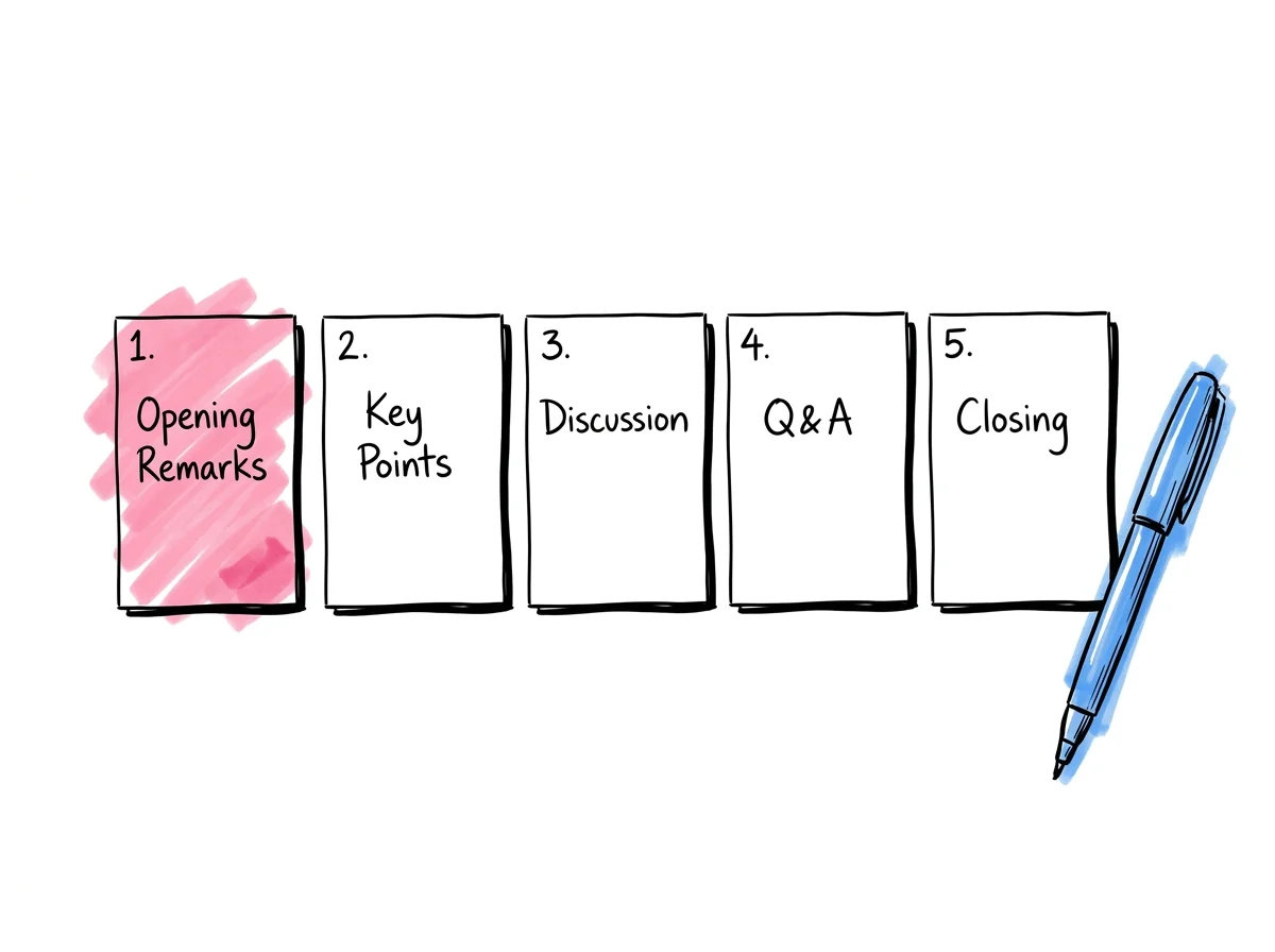 Fem numrerade indexkort lagda i rad p\u00e5 en yta, varje med n\u00e5gra ord skrivna, en penna ligger bredvid