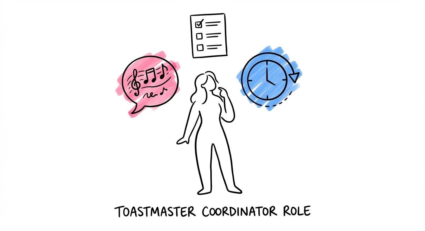 Toastmaster som koordinerar talare och kök under bröllopsmiddag