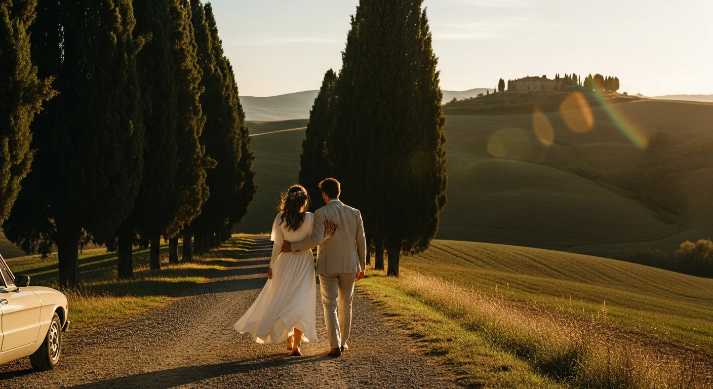 Tvådagars-elopement i Toscana: när resan och bröllopet blir samma sak