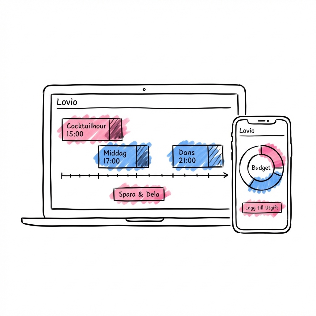 Lovios planeringsverktyg med körschema och budget