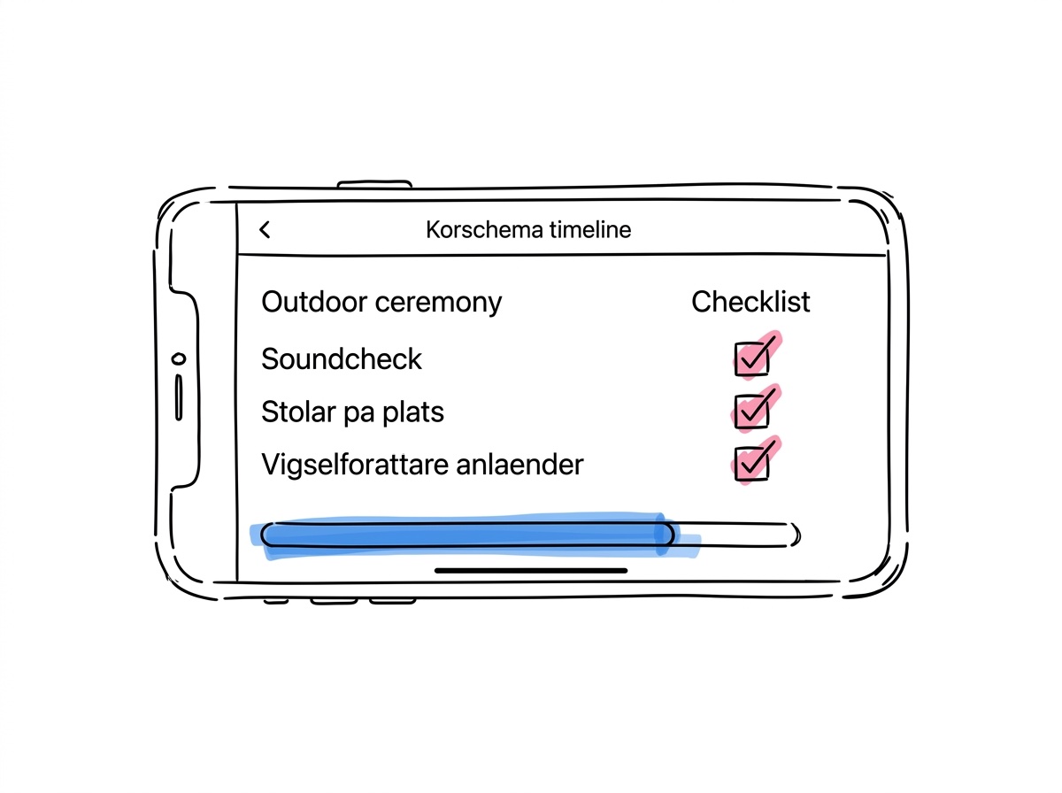 Par planerar vigseldagen med checklista i Lovio