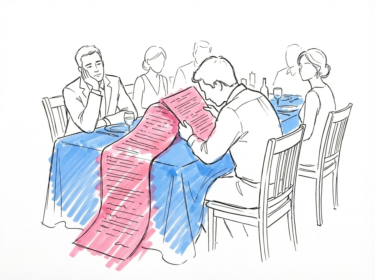 Varningssymbol bredvid en klocka och en mikrofon som symboliserar vanliga misstag i välkomsttal i Lovios stil