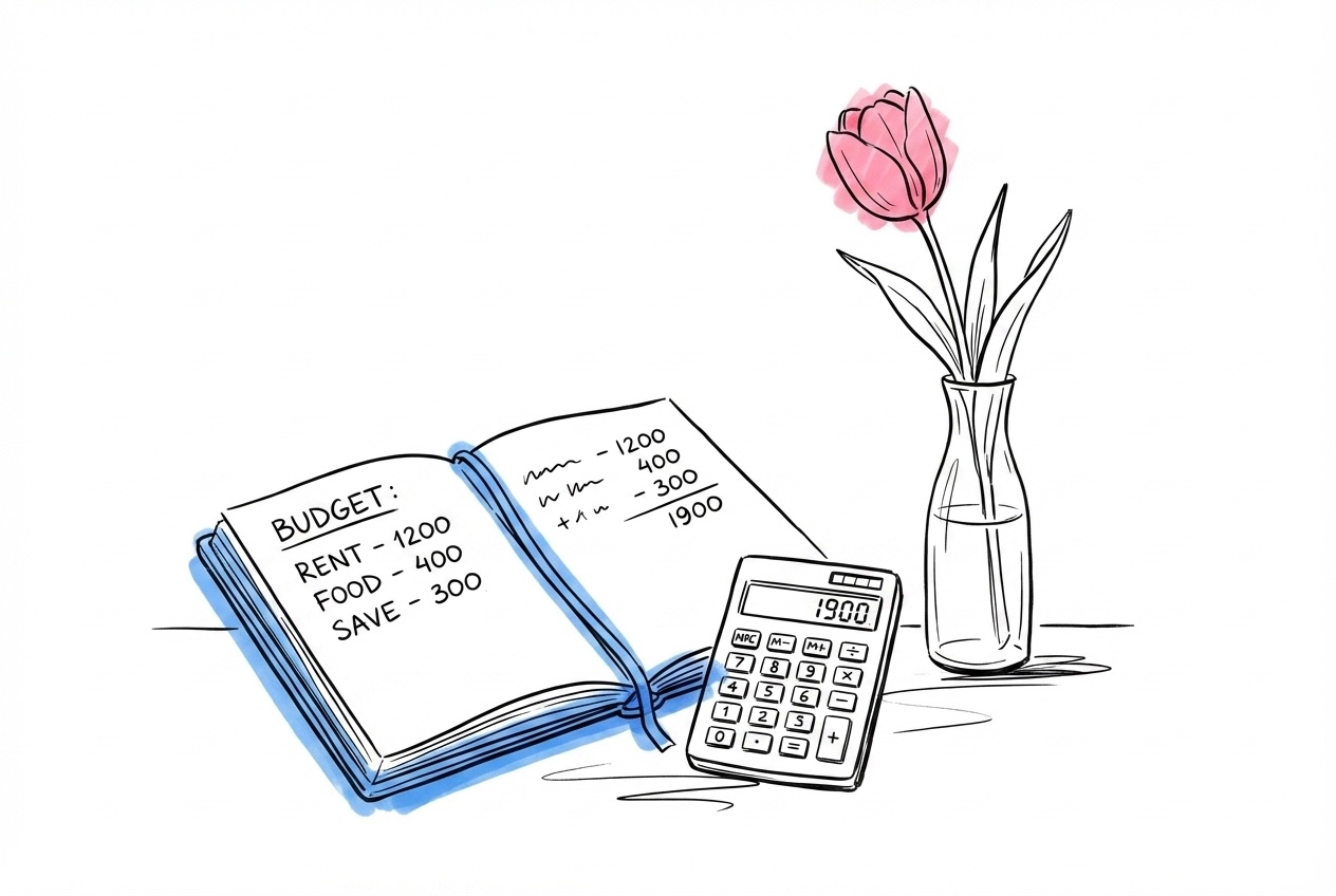 Par som granskar sin vårbröllopbudget med kalenderplanering