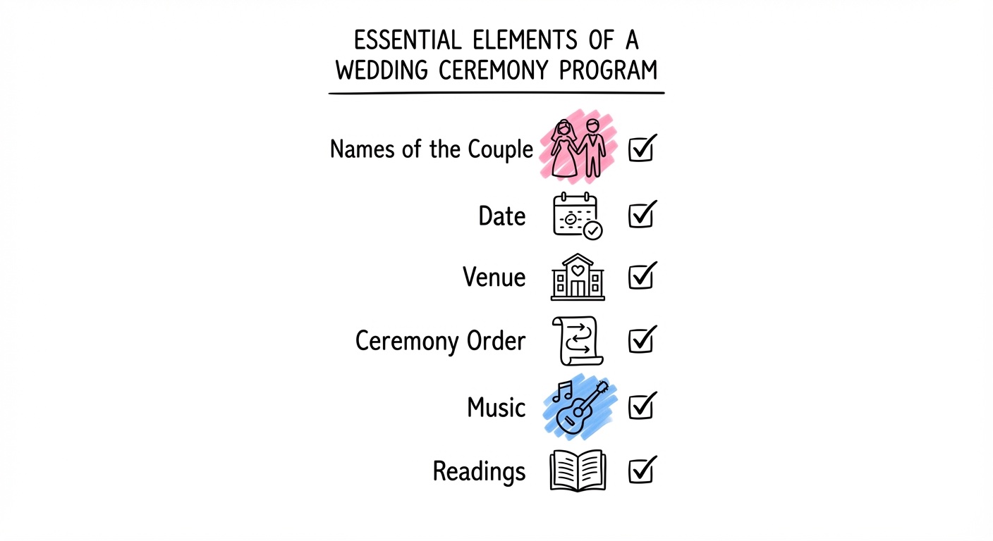 Checklista för vad som ska vara med i vigselprogram